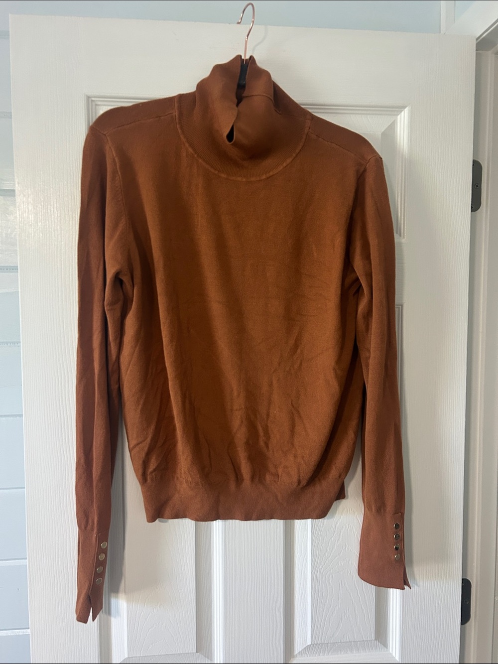 Skies Are Blue Rust Brown Turtleneck Sweater